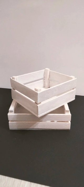 Cassettine Legno Shabby Chic (2pz)