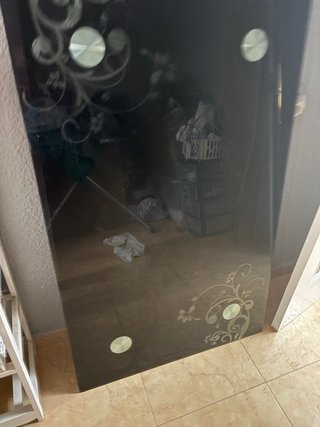 Mesa de comedor de cristal negra