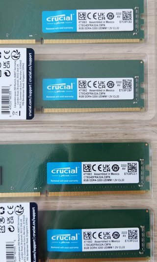 NUEVO 32GB (4x8GB) 3200 DDR4 Crucial
