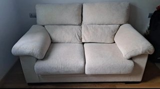 Sofá 2 plazas beige tela