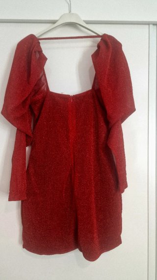 Vestido de Fiesta Rojo Brillante