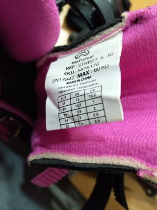 Patines en línea para niña Talla 31