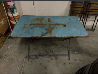 Mesa Metálica Antigua Becara