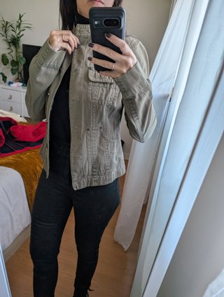 Chaqueta Stradivarius Verde Caqui Talla S