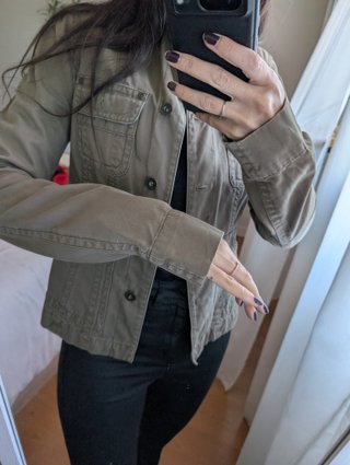 Chaqueta Stradivarius Verde Caqui Talla S
