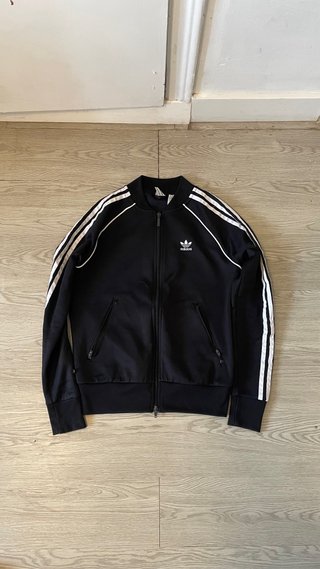 Sudadera Adidas cremallera negra y blanca
