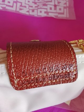 Monedero neceser beige y marrón Longchamp