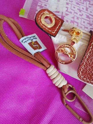 Monedero neceser beige y marrón Longchamp