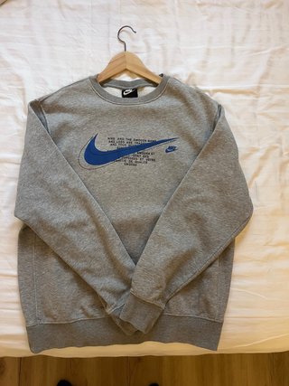 Sudadera Nike Swoosh Gris y Azul