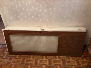 Puerta madera con cristal