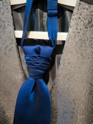 Corbata y Chaleco Azul/Gris Talla Única