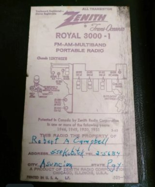 Radio Antigua Zenith Trans-Oceanic 3000-1
