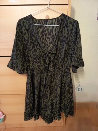 Vestido Estampado Animal Print Talla L