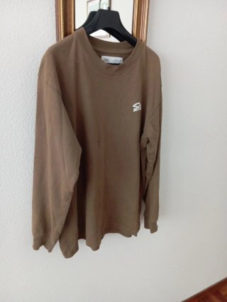 Camiseta Manga Larga Zara Marrón Talla M