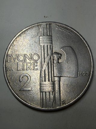 Moneta 2 Lire Italia 1923-R
