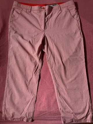 Pantalón cuadros vichy rojo y blanco