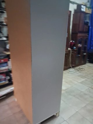 Armario de 2 Puertas Blanco y Gris