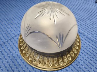 Plafón Techo Antiguo Cristal Tallado Metal Dorado