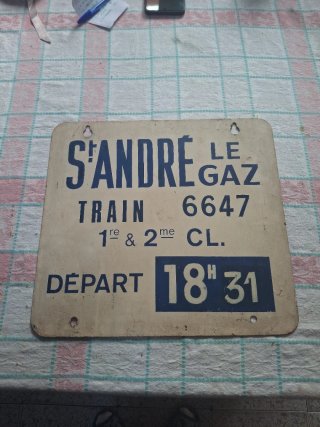 Cartel Ferroviario Antiguo St-André le Gaz