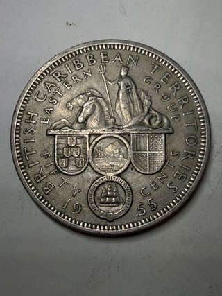 Moneta 50 Cents Caraibi Orientali 1955
