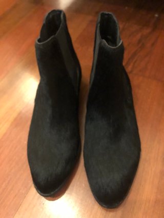 Botines Piel Pelo Negro