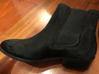 Botines Piel Pelo Negro