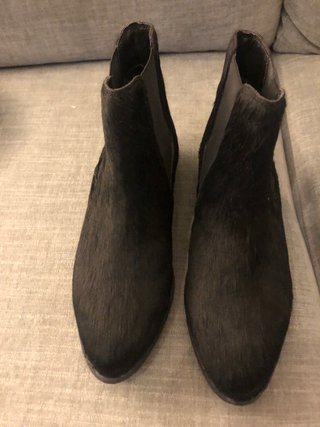 Botines Piel Pelo Negro