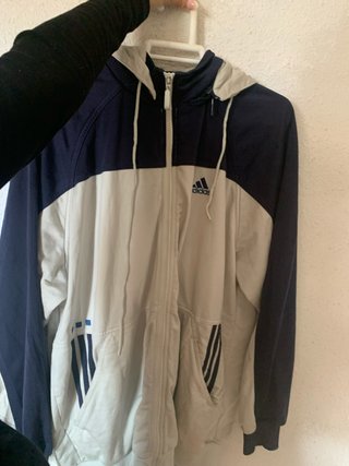Sudadera Adidas Vintage Y2K con cremallera Blanca