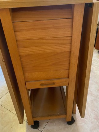 Mesa Desplegable de Madera con Ruedas