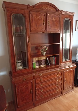 MUEBLE SALON COMEDOR CLASICO COLOR CEREZO
