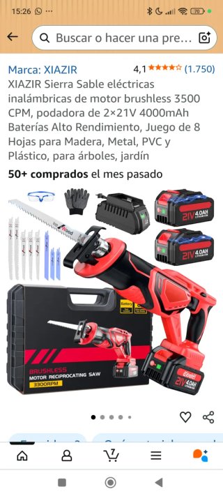 Sierra Sable XIAZIR Brushless 21V 4.0AH