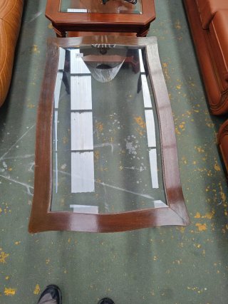 Mesa de centro madera y cristal clásica barata