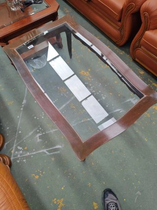 Mesa de centro madera y cristal clásica barata
