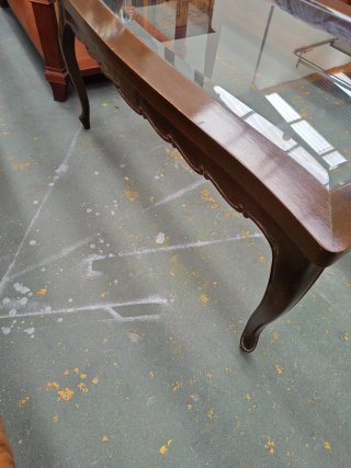 Mesa de centro madera y cristal clásica barata