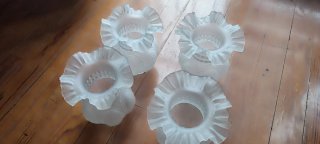 4 tulipas de cristal para lámpara