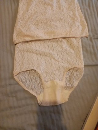 Conjunto ropa interior encaje beige Xl