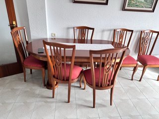 Mesa de Comedor Extensible con 6 Sillas