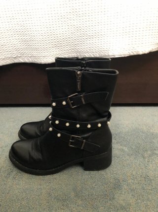 Botines con tacón Mustang negros piel
