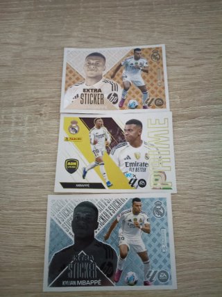 Lote de Extra Sticker Mbappe Plata bronce y Prime