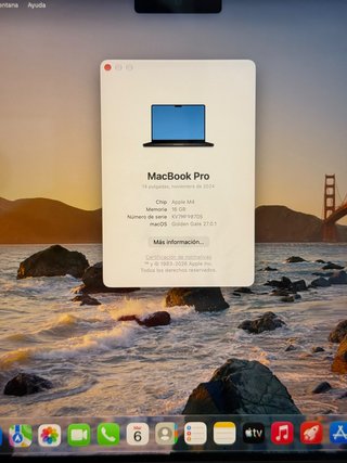 MACBOOK PRO 14'' M4 BATERIA 100% SALUD