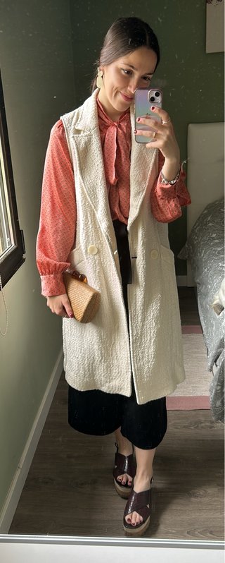 Chaleco largo tipo blazer Zara