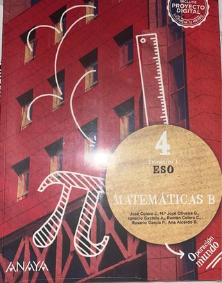 Matemáticas B 4ºESO Anaya - 3 trimestres NUEVOS
