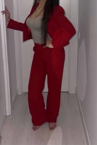 Traje de chaqueta Zara Rojo