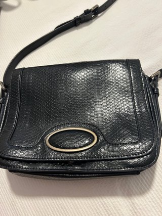 Bolso Zara Negro Piel Serpiente