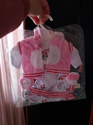 Conjunto ropa muñeca 2 kg unicornios 5 piezas.