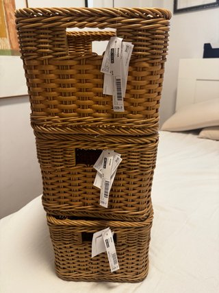 Set 4 Cestas Ratán IKEA BEKNA