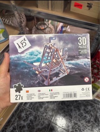 Puzzle 3D Barco Pirata Madera 27 Piezas