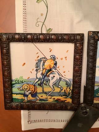 2 Cuadros de Cerámica Don Quijote