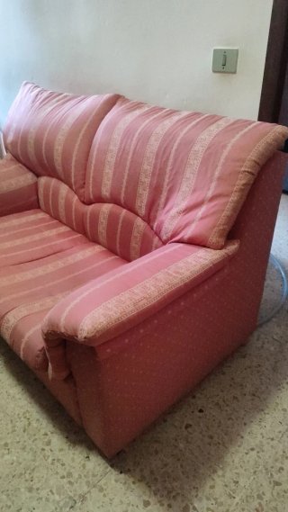 Sofá Cama de Tela Rosa