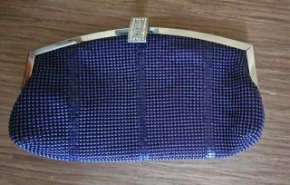 Bolso de mano/fiesta morado con detalles plateados